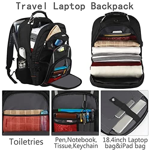 YALIXIAN 18.4 Inch Extra Large Laptop Backpack 55L (46.5cm x 41.0cm x 25.5cm) | TSA Friendly Water Resistant Computer Bag for Men Women thumbnail 6