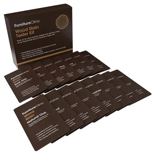Furniture Clinic Wood Stain Tester Kit (9 x 15ml / 4.5 Fl Oz) | Water-Based, Fast-Drying, Concentrated Formula thumbnail 1