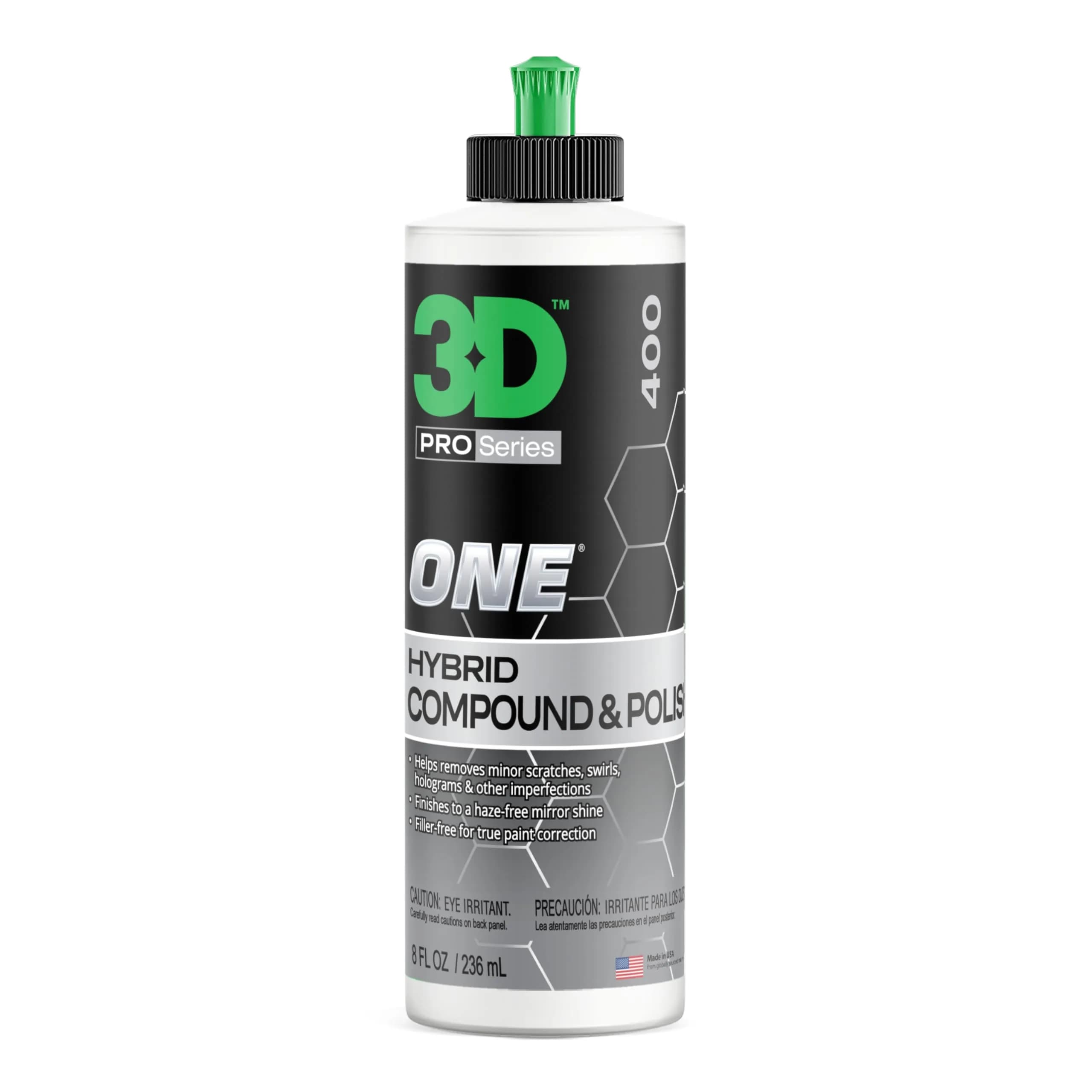 3D One Car Scratch & Swirl Remover Hybrid Rubbing Compound & Polish 8oz (237ml) | True Paint Correction for All Paint Types — 8 oz.