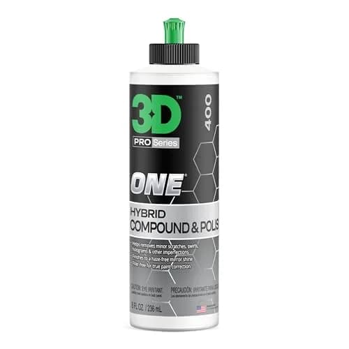 3D One Car Scratch & Swirl Remover Hybrid Rubbing Compound & Polish 8oz (237ml) | True Paint Correction for All Paint Types thumbnail 1