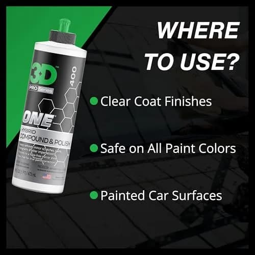 3D One Car Scratch & Swirl Remover Hybrid Rubbing Compound & Polish 8oz (237ml) | True Paint Correction for All Paint Types thumbnail 8