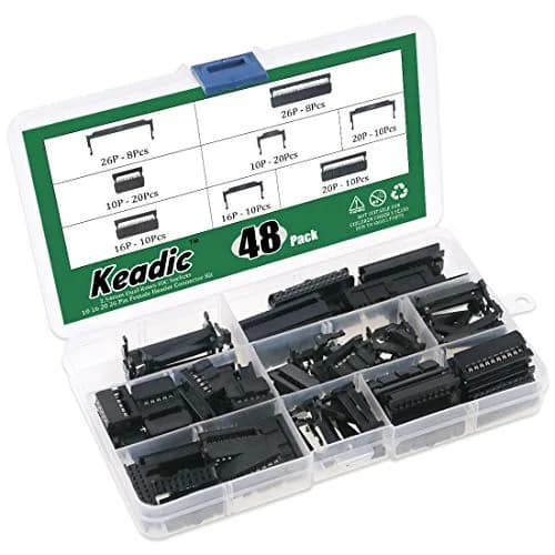 Keadic IDC Cable Connector Kit with Crimp Tool, 49 Pieces FC-10/16/20/26 Pin Female Header 2.54mm Pitch | For Flat Ribbon Cable Assembly thumbnail 4