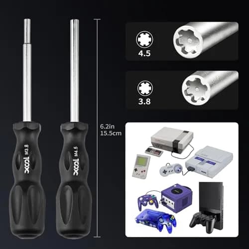 XOOL 17-in-1 Gamebit & Tri-Wing Screwdriver Repair Tool Kit, Compatible with Nintendo Switch & Joy-Con, Game Boy, NES SNES, Wii DS GBA, 3.8mm & 4.5mm Gamebit, for Xbox & PlayStation Consoles thumbnail 4