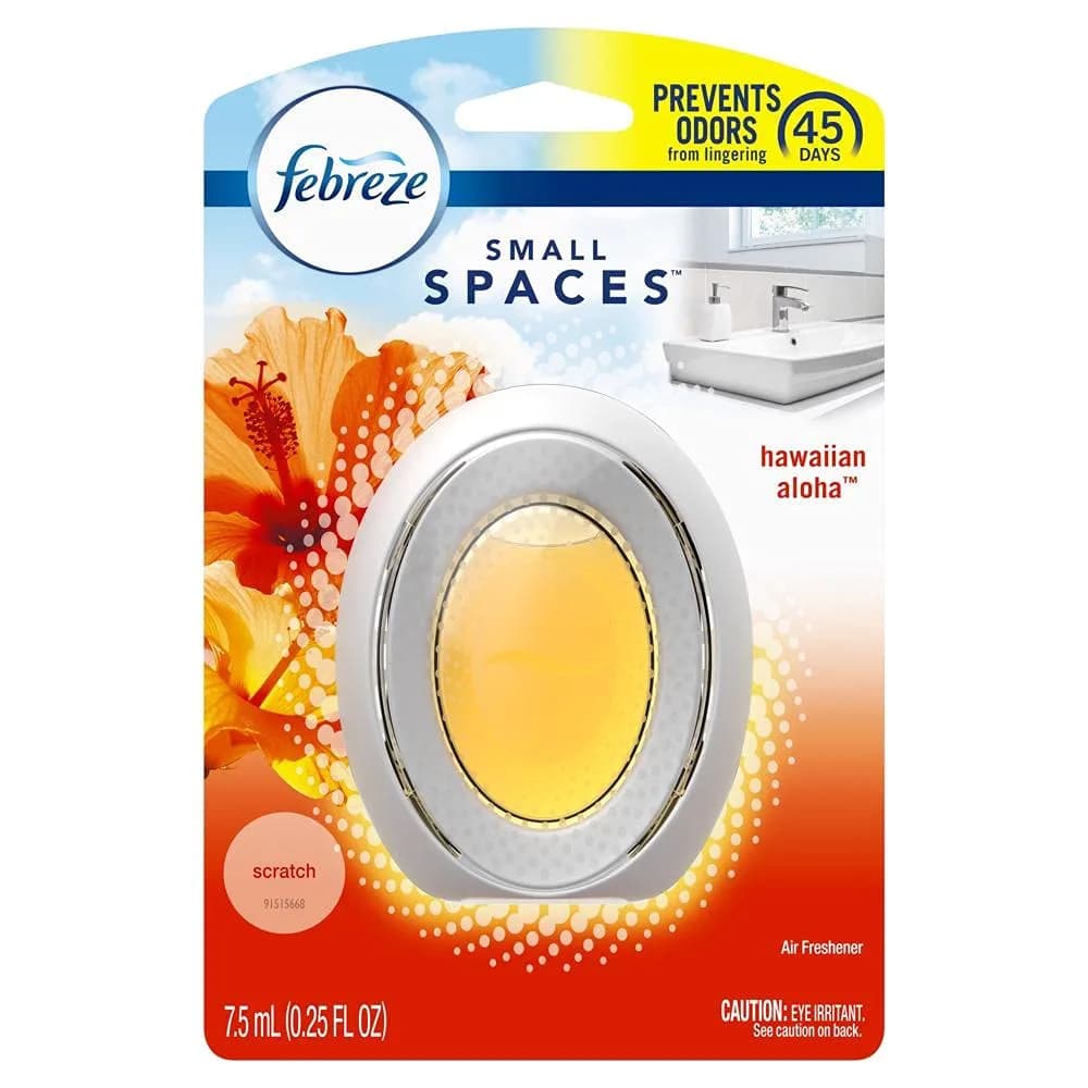 Febreze Small Spaces Air Freshener Hawaiian Aloha, 0.25 fl oz (7 ml) | Odor Eliminator for Small Rooms - main product image