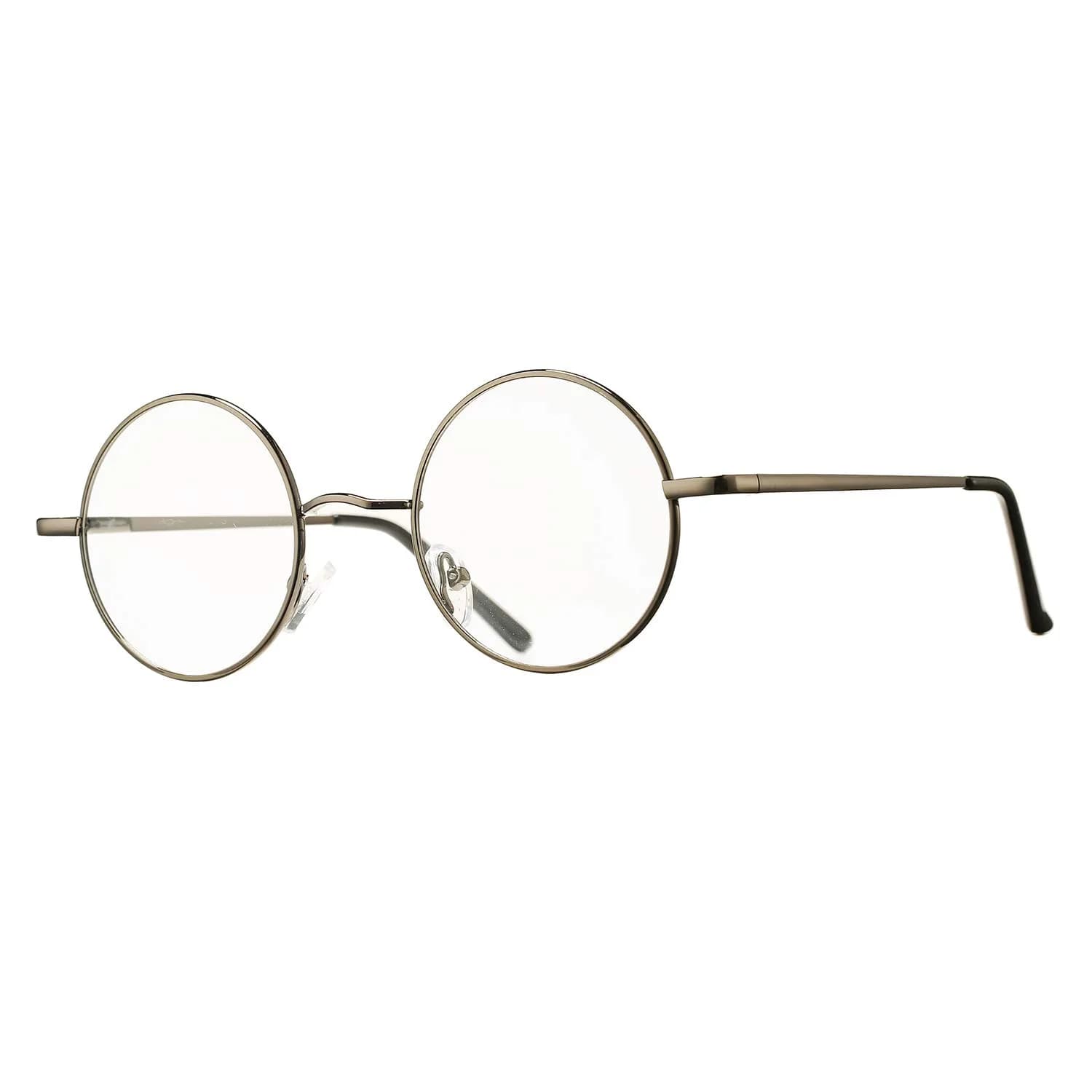 Pro Acme Retro Round Clear Lens Glasses with Metal Frame (Gunmetal) | 46mm Lens Width - main product image