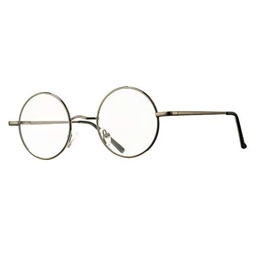 Pro Acme Non Prescription Clear Lens Glasses Retro Small Round Metal Frame (Gunmetal) | Classic Style with Comfortable Fit thumbnail 1