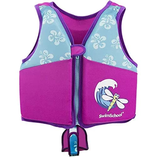 SwimSchool Water Flotation Device Swim Trainer Vest, Pink/Aqua, Medium/Large | Flex-Form Design, Padded Shoulders, Adjustable Safety Strap thumbnail 1