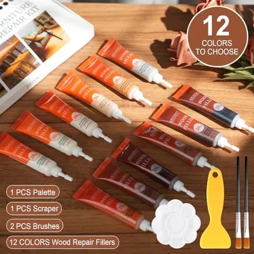 SEISSO 12 Colors Furniture Wood Floor Repair Kit | Scratch Cover & Filler for Wood Surfaces thumbnail 4