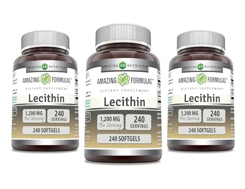 Amazing Nutrition Lecithin 1200 Mg | Softgels Supplement | Gluten-Free | Made in USA (3 Pack) thumbnail 1