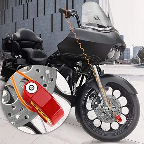 YOHOOLYO Red Motorcycle Alarm Disc Lock with 5ft Reminder Cable | Anti-Theft 110dB Waterproof Security thumbnail 8