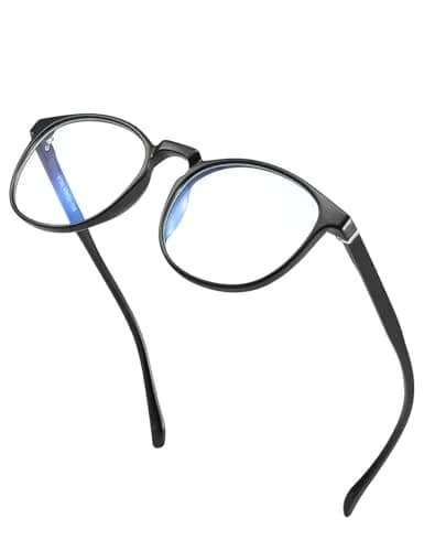 CNLO Blue Light Blocking Glasses, Computer Glasses, Anti Eyestrain, Lightweight TR90 Frame Eyeglasses, Unisex Adult, Black | Blocks Harmful Blue Light thumbnail 1