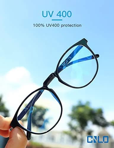 CNLO Blue Light Blocking Glasses, Computer Glasses, Anti Eyestrain, Lightweight TR90 Frame Eyeglasses, Unisex Adult, Black | Blocks Harmful Blue Light thumbnail 4
