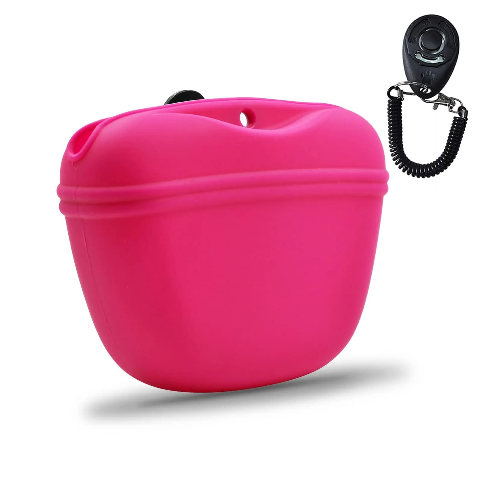 AUDWUD Silicone Dog Treat Pouch with Clicker & Magnetic Closure | Portable Training Container for Dogs