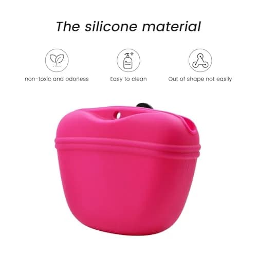 AUDWUD Silicone Dog Treat Pouch with Clicker & Magnetic Closure | Portable Training Container for Dogs thumbnail 2