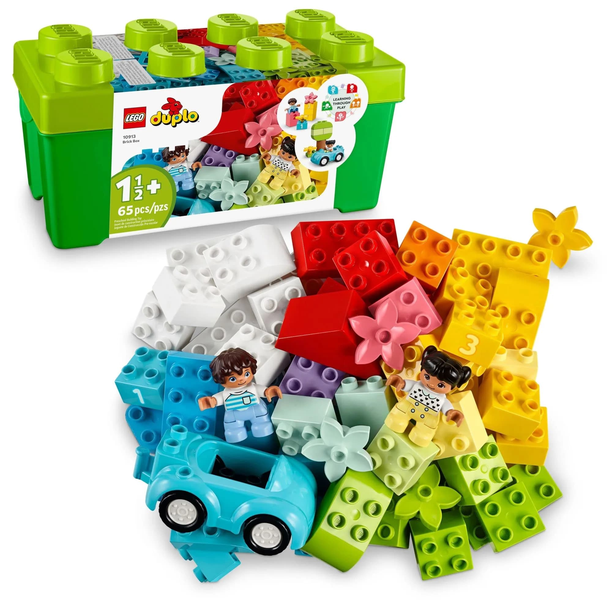 LEGO DUPLO Classic Brick Box 10913 (65 Pieces, Multicolor) | Educational Toy Building Blocks for Ages 18 Months+