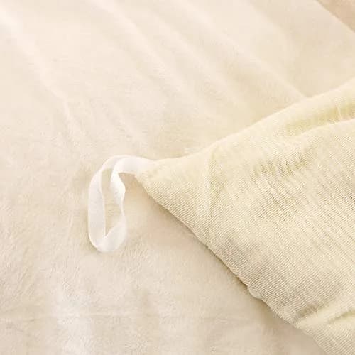 Uhamho Faux Fur Velvet Fluffy Bedding Duvet Cover Set Twin Cream | Ultra Soft & Warm thumbnail 8