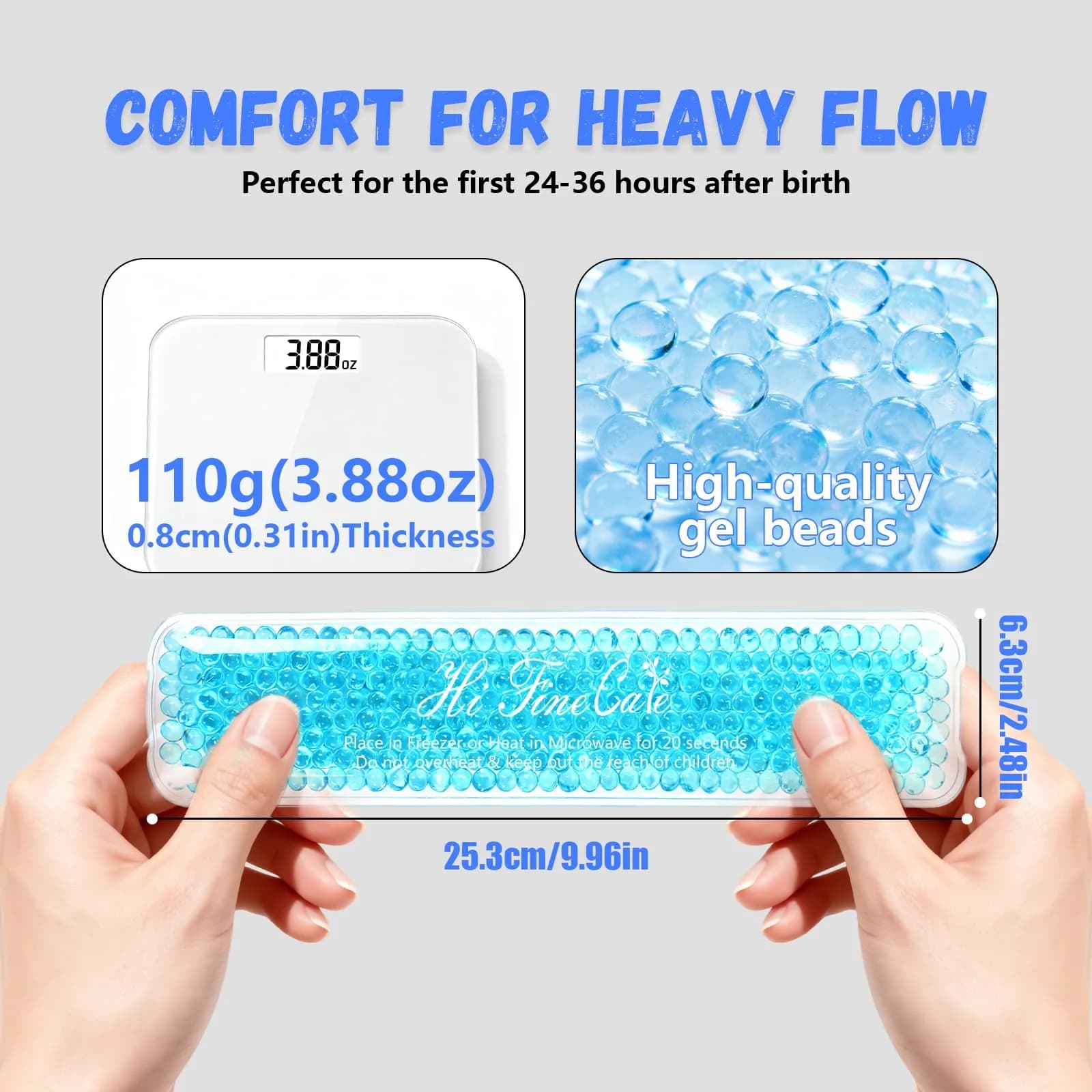 HI FINE CARE Perineal Cooling Pad 4 Count (Pack of 1) | Postpartum Recovery & Hemorrhoid Relief - view 6