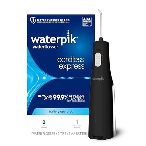 Waterpik Cordless Express Water Flosser WF-02 Black | ADA Accepted, Battery Operated, Waterproof thumbnail 1