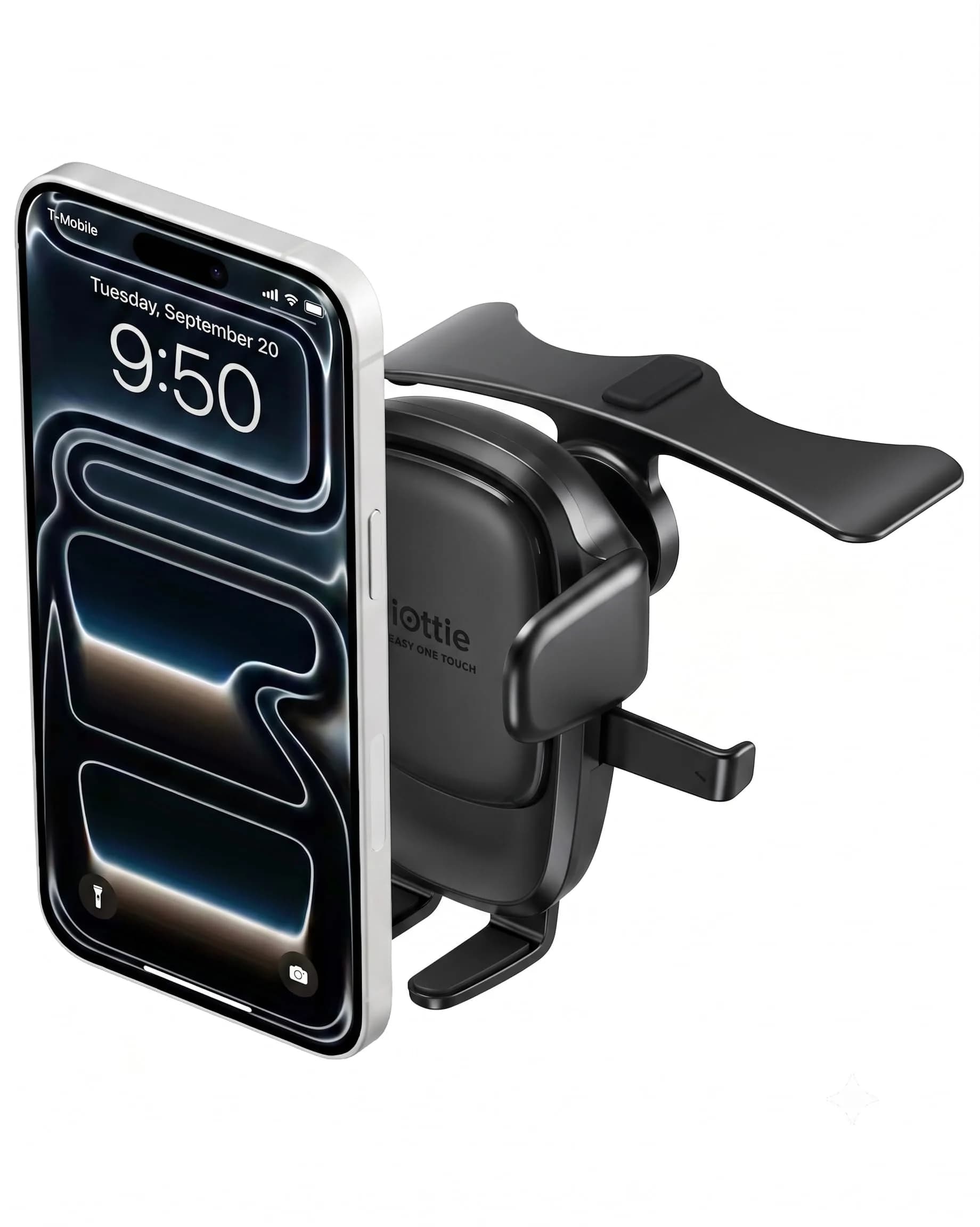 iOttie Easy One Touch Advanced CD Slot Car Phone Mount | Universal Smartphone Holder for iPhone, Samsung, LG, Google Pixel (Black) — CD Slot