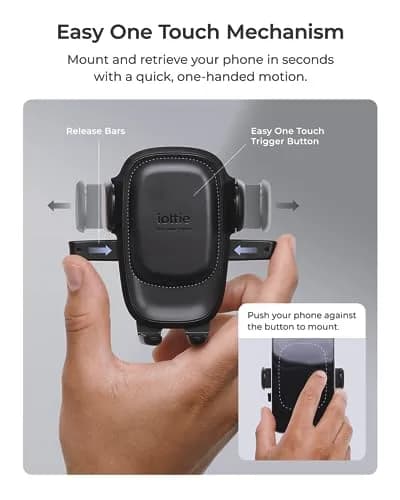 iOttie Easy One Touch Advanced CD Slot Car Phone Mount | Universal Smartphone Holder for iPhone, Samsung, LG, Google Pixel (Black) thumbnail 2