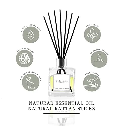 TOUCHE ORIGINALE Natural Reed Diffuser 120ml | Long Lasting Sandalwood & Jasmine Aroma thumbnail 8