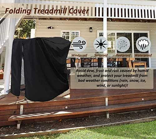 MaWGcowerd Folding Treadmill Cover Black 117cm (46" L x 38" W x 66" H) | Protects Fitness Machines from Dust, Water, and UV Rays thumbnail 7