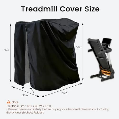 MaWGcowerd Folding Treadmill Cover Black 117cm (46" L x 38" W x 66" H) | Protects Fitness Machines from Dust, Water, and UV Rays thumbnail 2