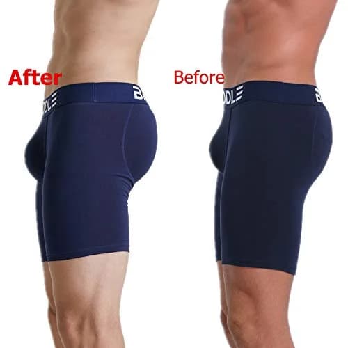 BRODDLE Men's Padded Boxer Briefs with Butt Enhancers Navy Blue XX-Large | Low Rise Cotton Blend thumbnail 5