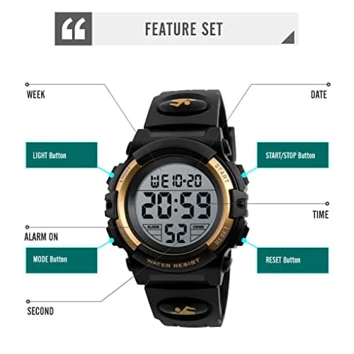 Dayllon Kids Digital Watch Boys Outdoor Sports 50M Waterproof 12/24H Alarm Calendar for Ages 3-15 | Gift thumbnail 3