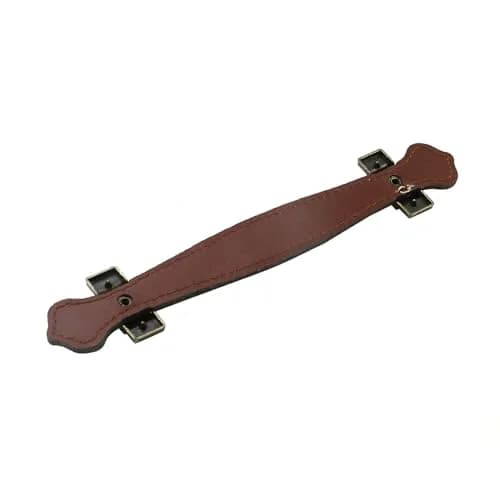 MY MIRONEY Set of 4 Brown Surface Leather Handles, 5 Inch (128mm) | Durable Cabinet & Drawer Pulls thumbnail 4