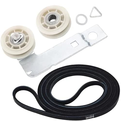 BlueStars Dryer Belt & Pulley Kit 93.5in | Compatible with Whirlpool, Kenmore, Maytag (93.5 in, Rubber) thumbnail 1