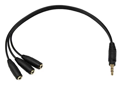 Qaoquda 3.5mm Stereo Audio Splitter Cable 1FT Gold Plated | 3-Output AUX Splitter for Headphones & Devices thumbnail 1