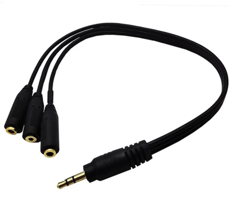 Qaoquda 3.5mm Stereo Audio Splitter Cable 1FT Gold Plated | 3-Output AUX Splitter for Headphones & Devices thumbnail 2