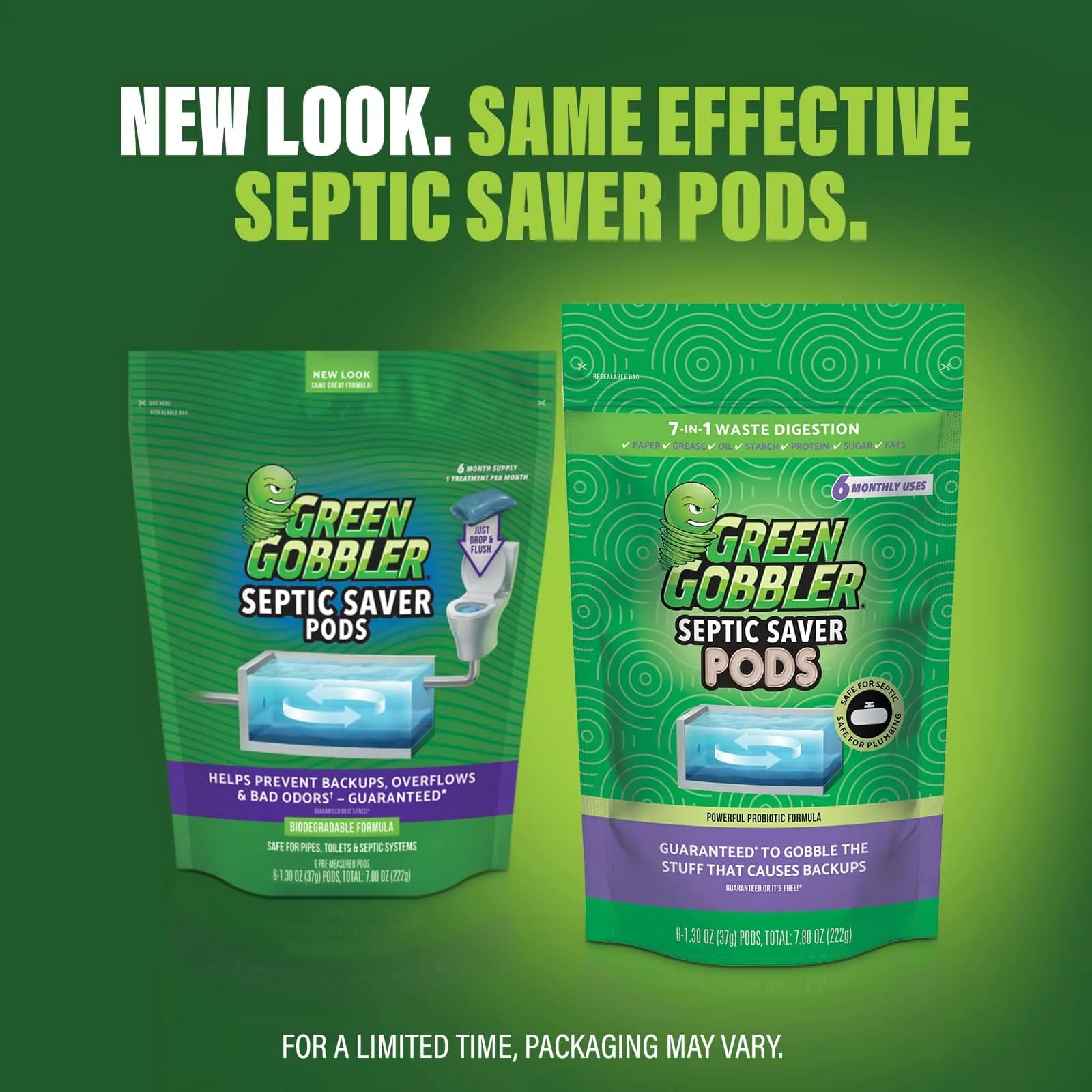 Green Gobbler Septic Tank Treatment Packets (24 Pods) | Natural Bacteria to Prevent Costly Septic Issues thumbnail 3