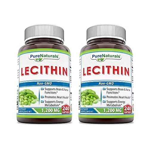 Pure Naturals Lecithin 1200 mg Softgels | Gluten Free, High Potency, 240 Count in 2 Pack thumbnail 1