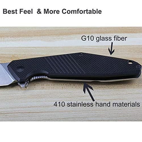 Ruike Folding Pocket Knife,Frame Lock,8Cr13mov Steel,8.62in | Tactical Camping EDC Tool for Men & Dad thumbnail 4