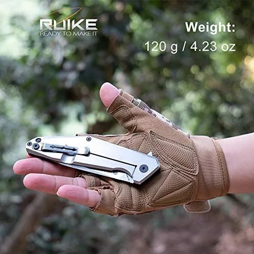 Ruike Folding Pocket Knife,Frame Lock,8Cr13mov Steel,8.62in | Tactical Camping EDC Tool for Men & Dad thumbnail 3