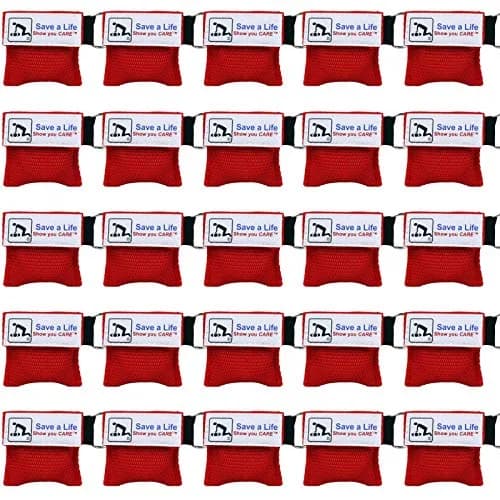 American CPR Rescue Face Shield Keychain Mask, 25-Pack | One Way Valve for CPR & AED Training thumbnail 1