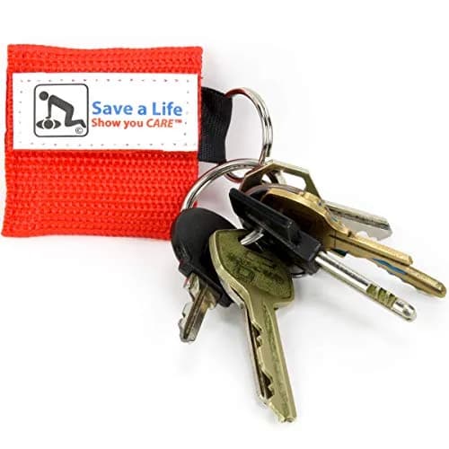 American CPR Rescue Face Shield Keychain Mask, 25-Pack | One Way Valve for CPR & AED Training thumbnail 3