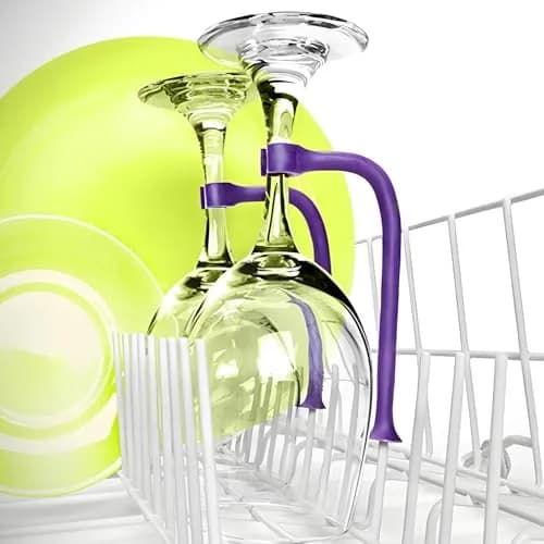YouU Tether Silicone Dishwasher Stemware Saver 4 pcs | Flexible Wine Glass Protector thumbnail 4