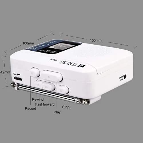 Retekess TR606 Cassette Player Recorder with AM/FM Radio & Built-in Microphone (White) | Portable Audio Player thumbnail 3