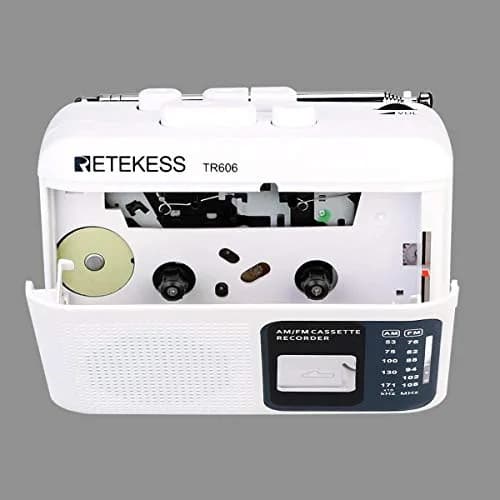 Retekess TR606 Cassette Player Recorder with AM/FM Radio & Built-in Microphone (White) | Portable Audio Player thumbnail 4