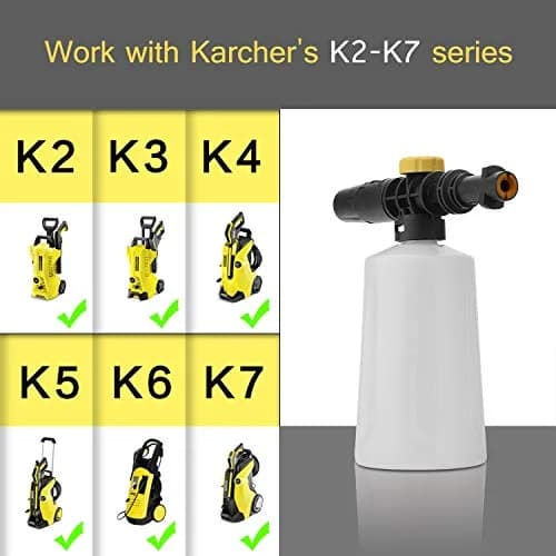 FUNTECK Foam Cannon Lance for Karcher K2-K7 Pressure Washer, 700ml (23.67 Fl Oz) | Creates Thick Foam for Car Washing thumbnail 2