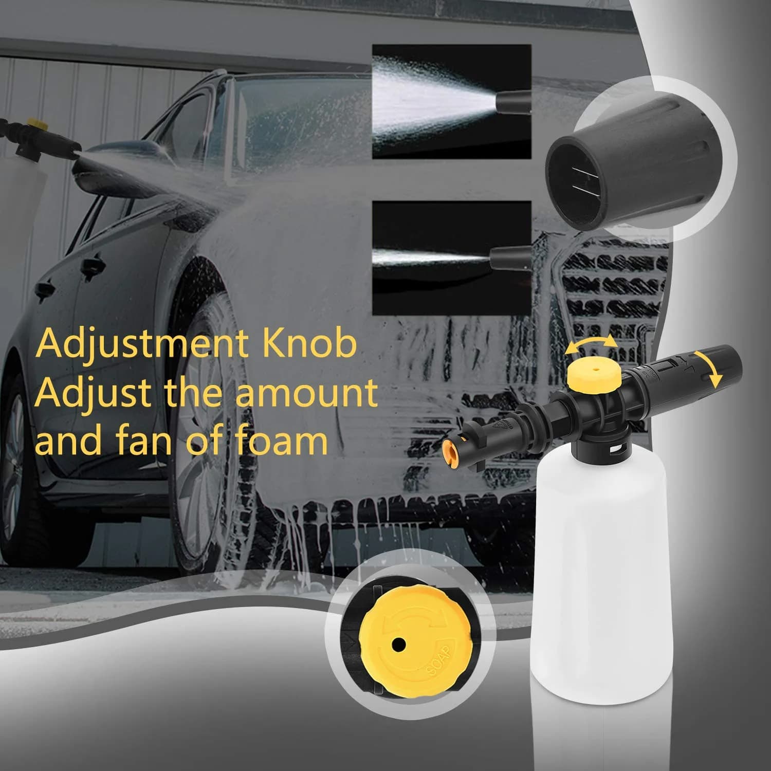 FUNTECK Foam Cannon Lance for Karcher K2-K7 Pressure Washer, 700ml (23.67 Fl Oz) | Creates Thick Foam for Car Washing - view 3