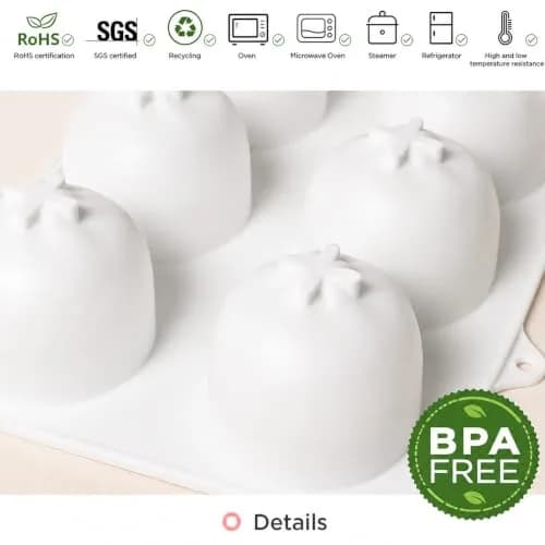 OCPO Kitchen Orange Silicone Mold for Baking Mousse Cake, 8 Cavities | Non-Stick Easy Release Dessert Chocolate Candy Jelly Ice Cream thumbnail 5