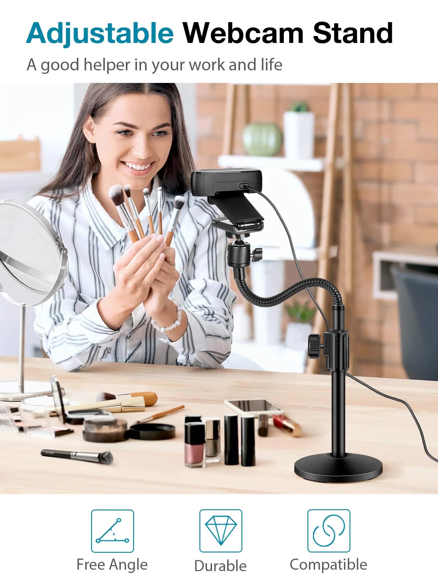 InnoGear Adjustable Webcam Stand with Weighted Base & Gooseneck | 20.9 inch Height (53 cm) - view 7