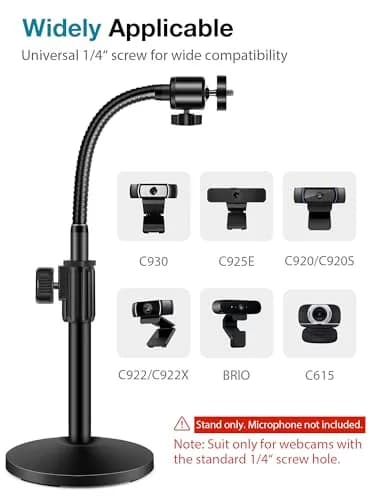 InnoGear Adjustable Webcam Stand with Weighted Base & Gooseneck | 20.9 inch Height (53 cm) thumbnail 2