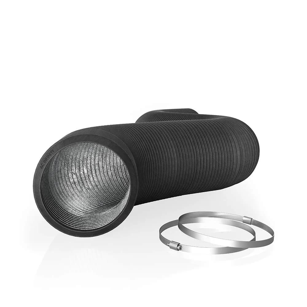 AC Infinity Flexible 8-Inch Aluminum Ducting, 8ft Long with Clamps | Heavy-Duty Ventilation for HVAC, Dryers, Grow Tents