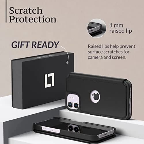 LUPA Legacy iPhone 11 Wallet Case with Card Holder - Black | Slim Faux Leather Flip Cover thumbnail 4