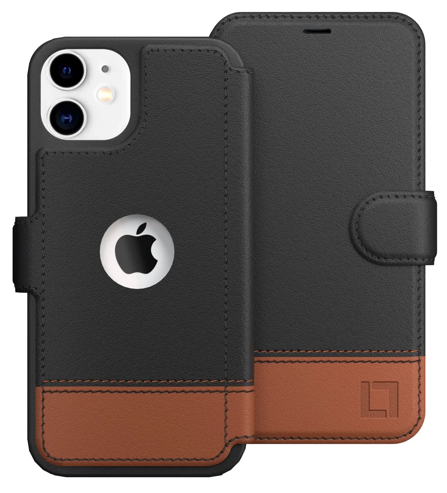 LUPA Legacy Wallet Case for iPhone 11 | Slim Durable Faux Leather Card Holder (6.1 Inch) — Smoky Cedar